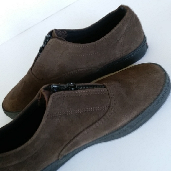 Aerosoles Suede Leather Zip Up Loafers 8B Chocolate Brown - Picture 6 of 15